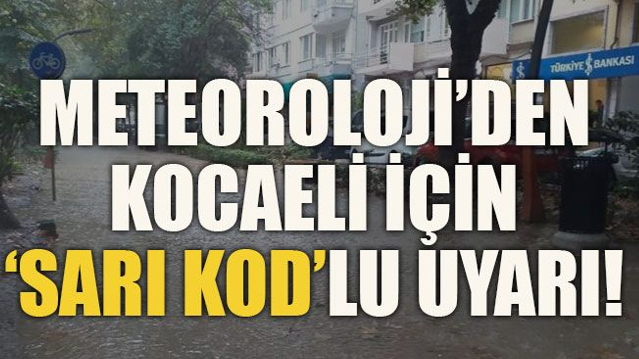 Meteoroloji’den Kocaeli için ‘sarı kod’lu uyarı!