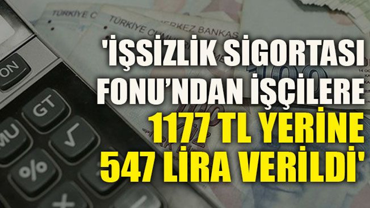'İşsizlik Sigortası Fonu’ndan işçilere 1177 TL yerine 547 lira verildi'