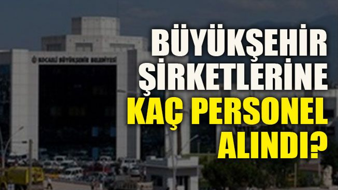 Büyükşehir şirketlerine kaç personel alındı?