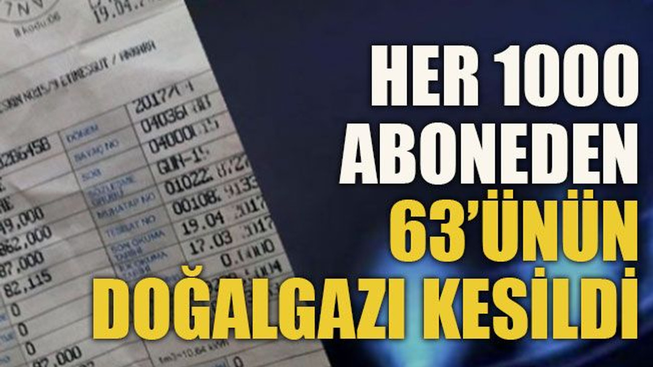 Her 1000 aboneden 63’ünün doğalgazı kesildi