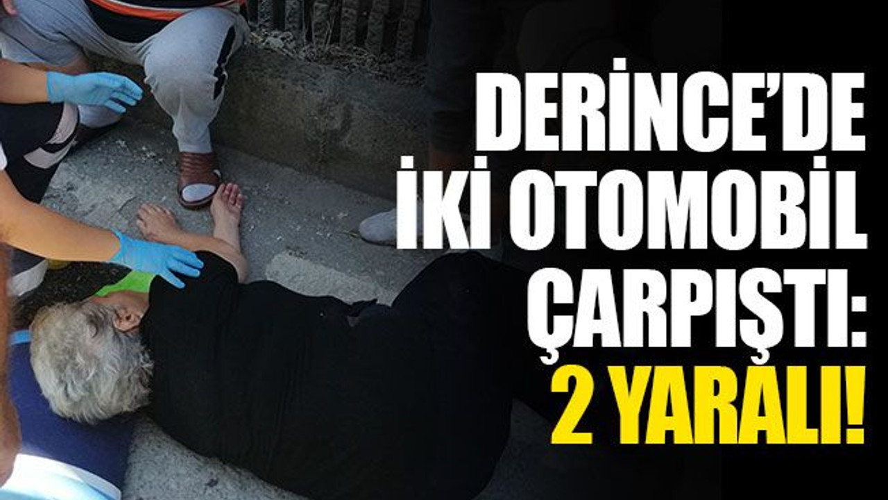 Derince’de iki otomobil çarpıştı: 2 yaralı!
