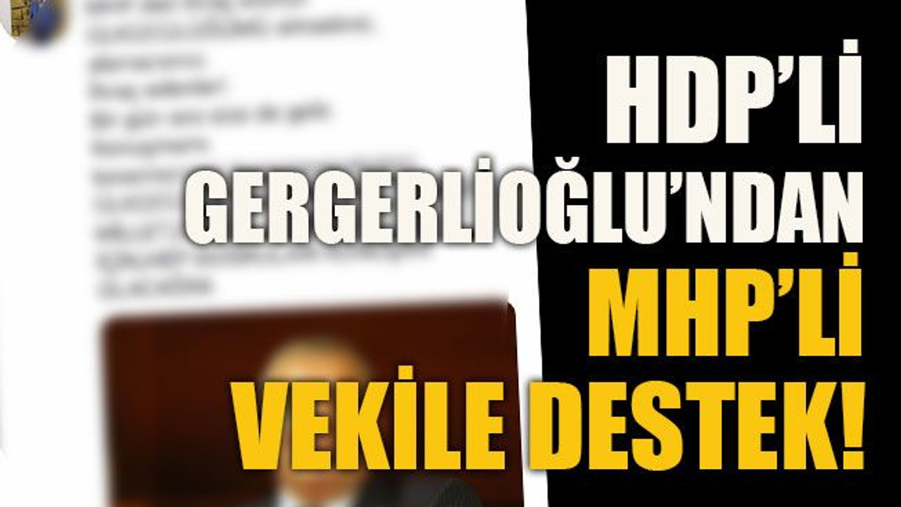 HDP’li Gergerlioğlu’ndan MHP’li vekile destek!