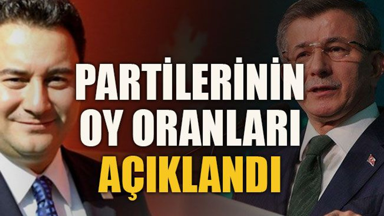 Partilerinin oy oranları açıklandı