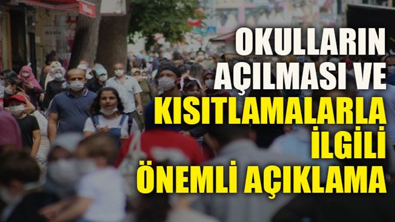 Bilim Kurulu üyesinden okulların açılması ve kısıtlamalarla ilgili önemli açıklama