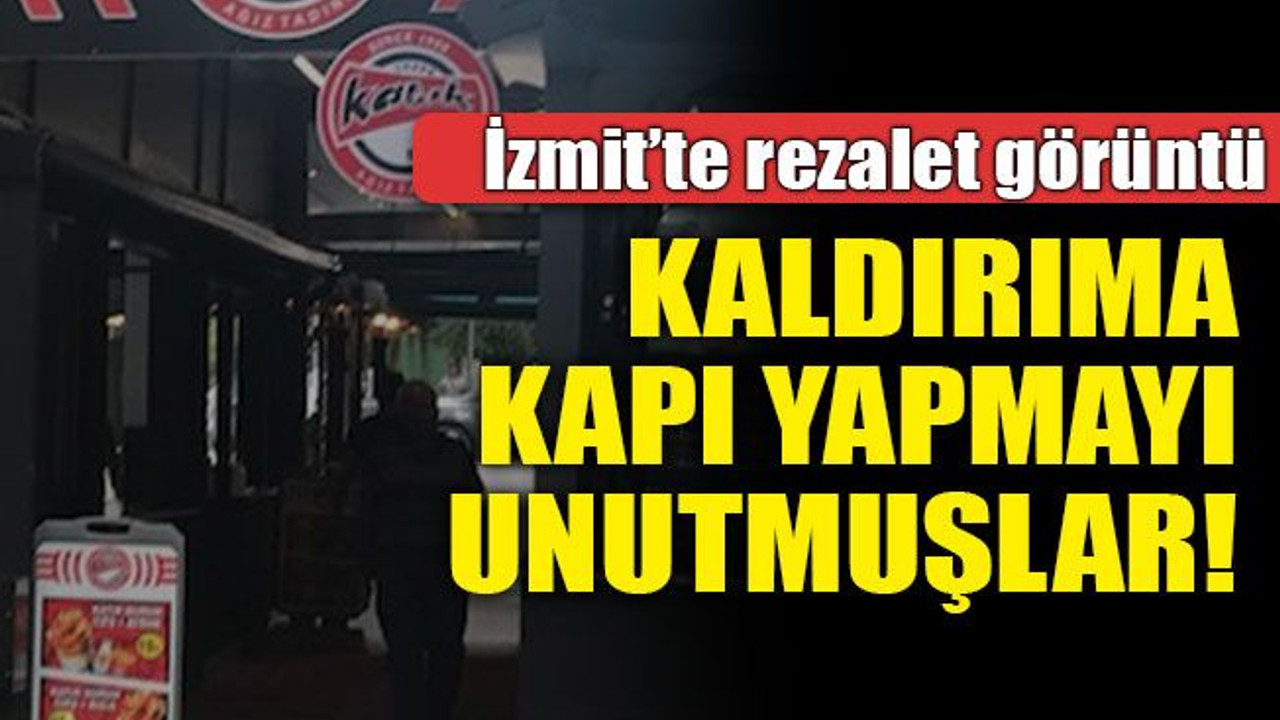İzmit’te rezalet görüntü! Kaldırıma kapı yapmayı unutmuşlar!