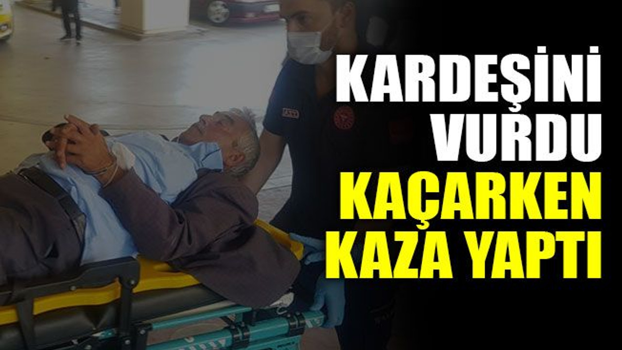Kardeşini vurdu kaçarken kaza yaptı