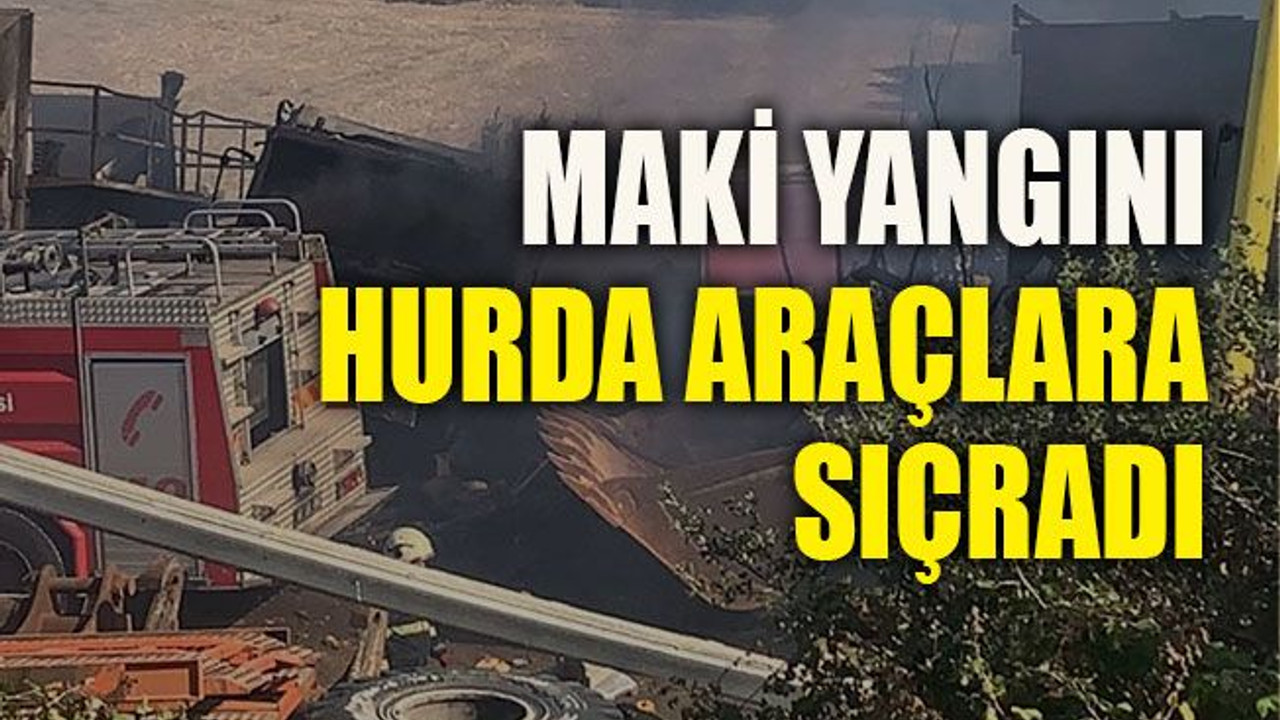 Maki yangını hurda araçlara sıçradı