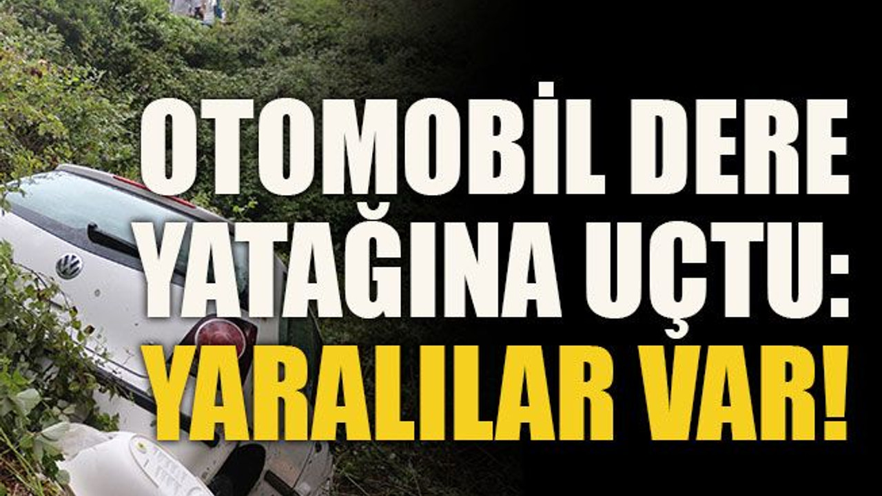 Otomobil dere yatağına uçtu: yaralılar var!