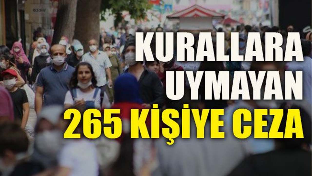Kurallara uymayan 265 kişiye ceza