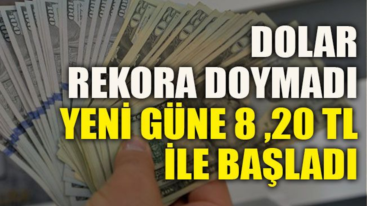 Dolar rekora doymadı yeni güne 8 ,20 TL ile başladı