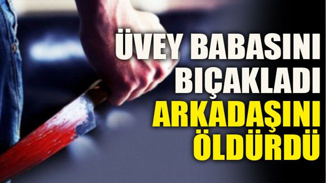 Üvey babasını bıçakladı arkadaşını öldürdü