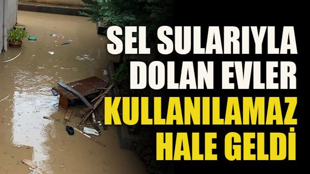 Sel sularıyla dolan evler kullanılamaz hale geldi
