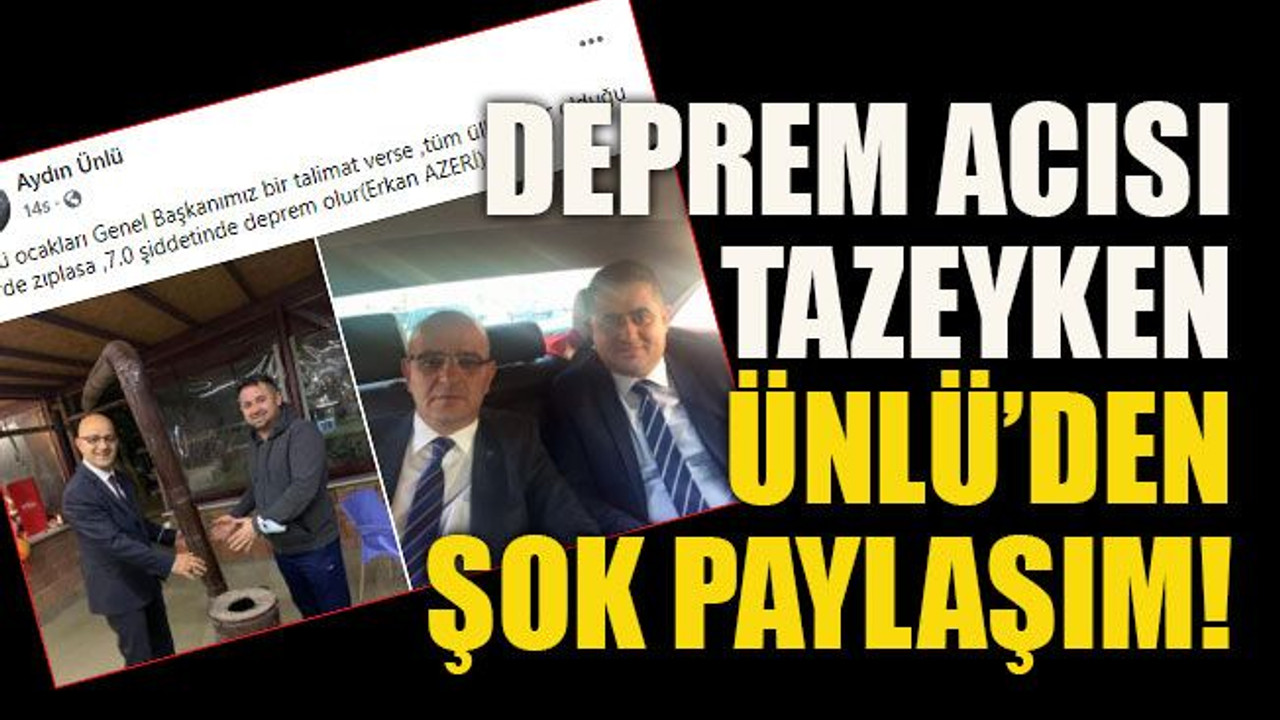 Deprem acısı tazeyken Ünlü’den şok paylaşım!