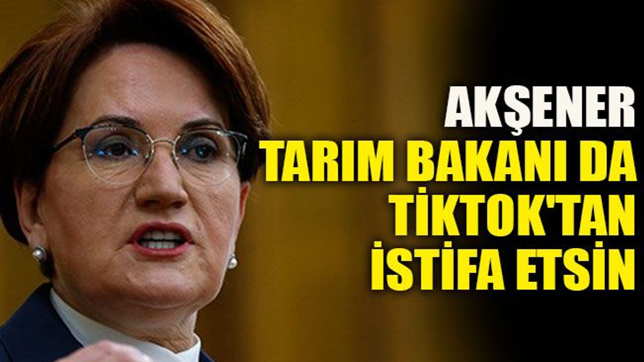 Akşener: Tarım bakanı da TikTok'tan istifa etsin