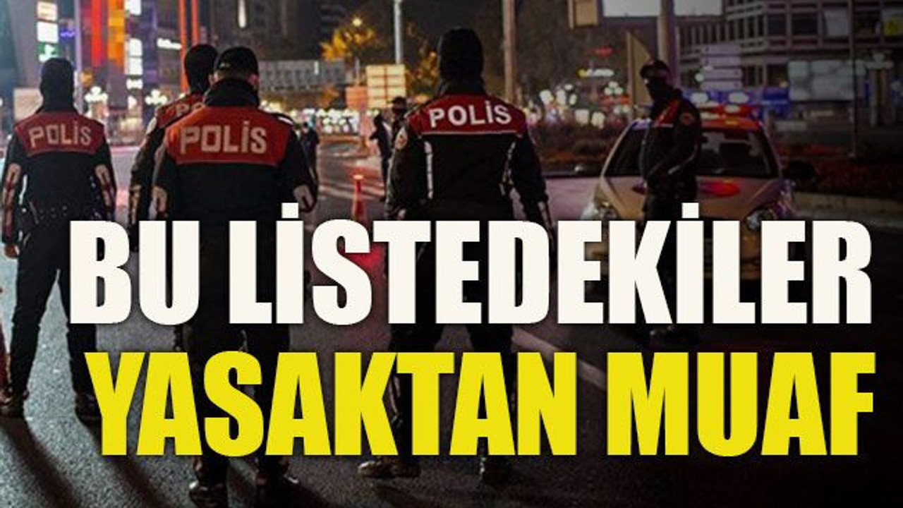 Bu listedekiler yasaktan muaf