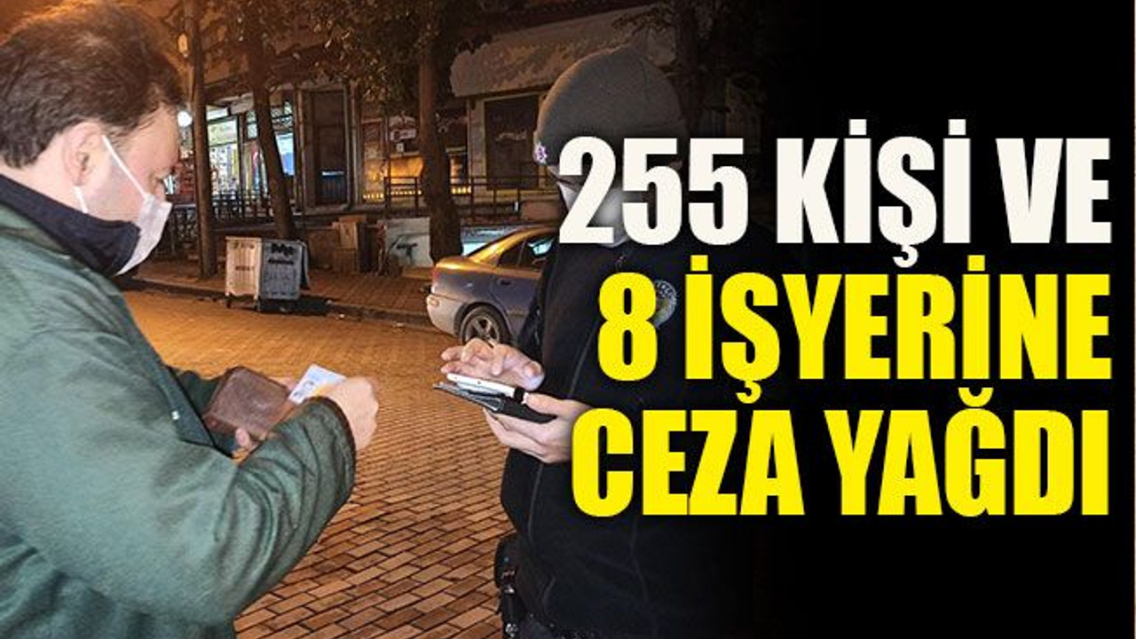 255 kişi ve 8 işyerine ceza yağdı