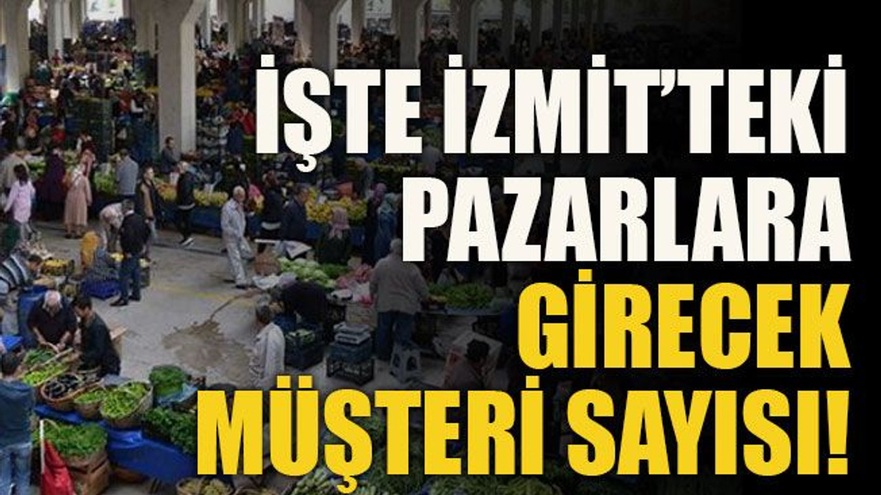 İzmit’teki pazarlara girecek müşteri sayısı belirlendi!