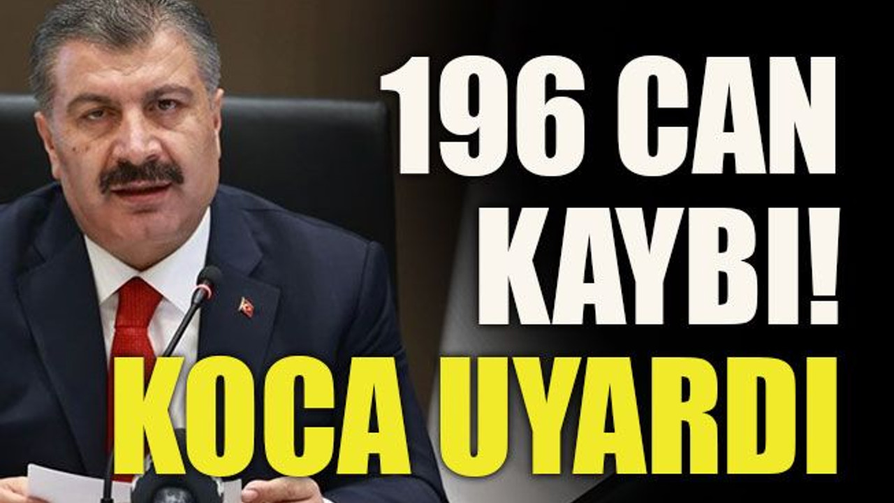 196 can kaybı! Koca uyardı