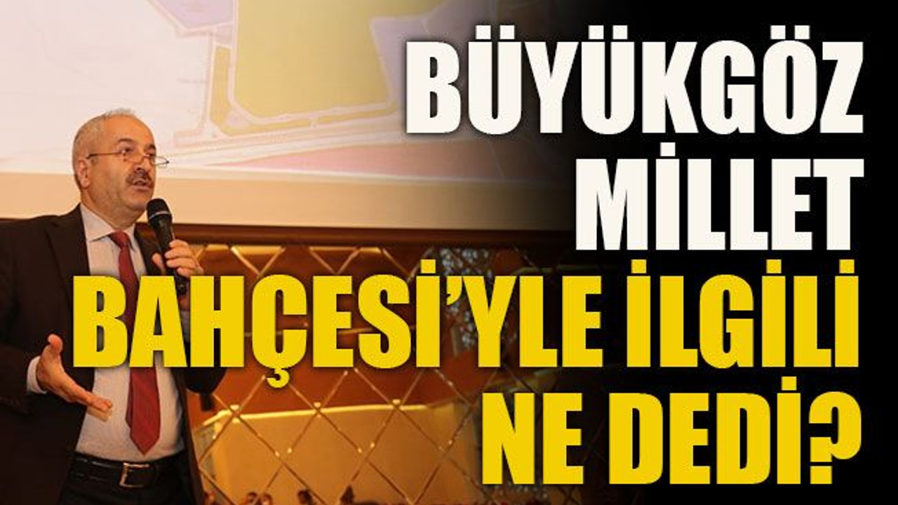 Büyükgöz Millet Bahçesi'ye ilgili ne dedi?