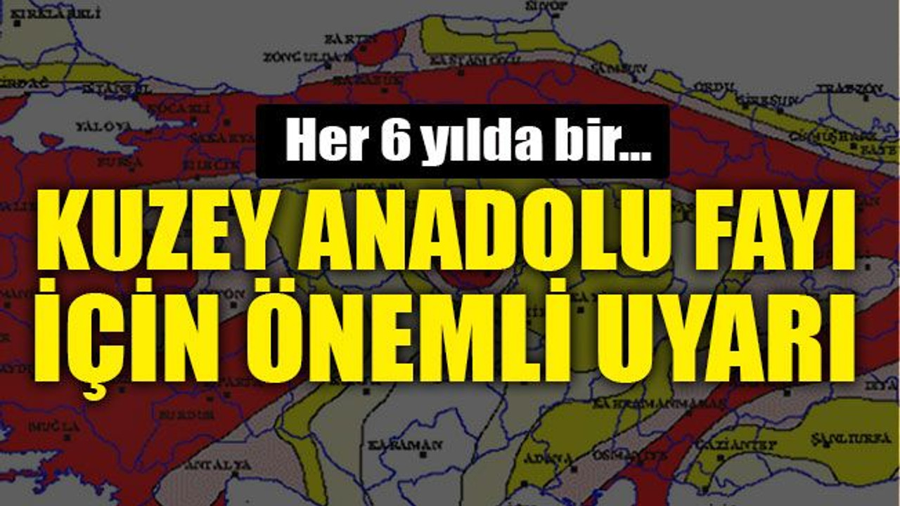 Kuzey Anadolu Fayı için önemli uyarı