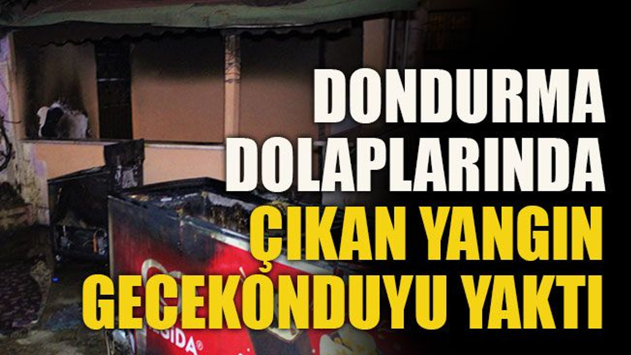 Dondurma dolaplarında çıkan yangın gecekonduyu yaktı