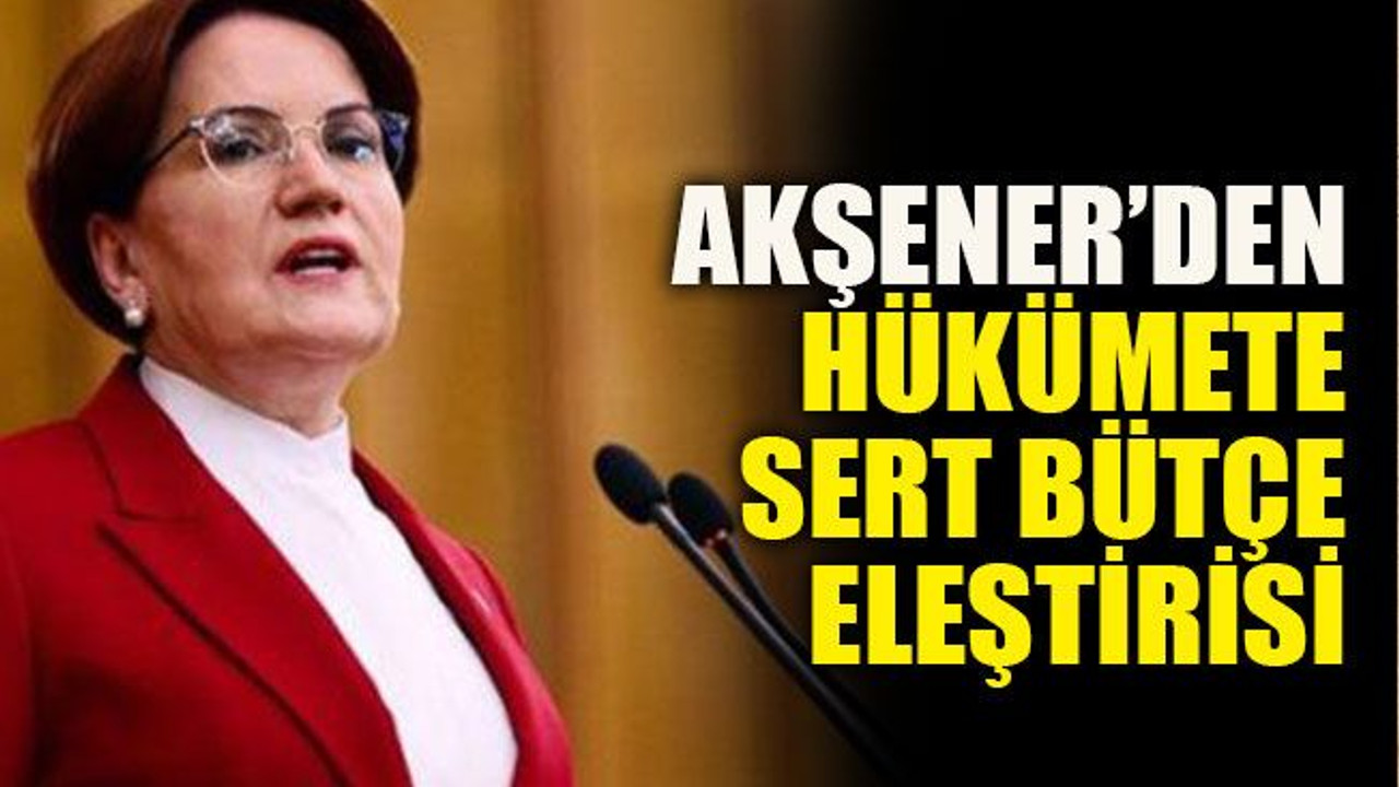 Akşener’den hükümete sert bütçe eleştirisi
