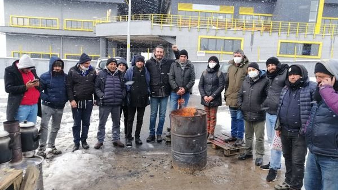 Baldur işçisi grevde üşümesin diye