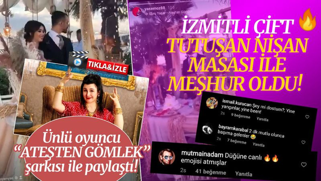 İzmitli çift, tutuşan nişan masası ile meşhur oldu!