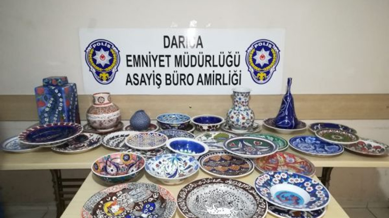 650 bin TL değerindeki 200 adet çiniyi çalan şahıs yakalandı