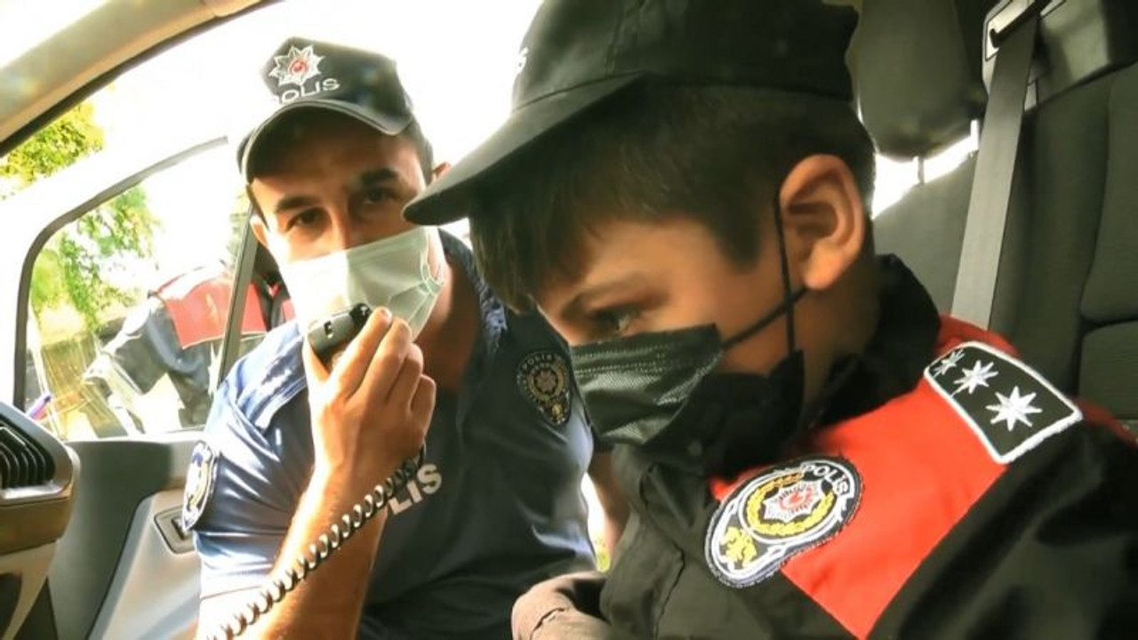 Küçük çocuğun hayalini polisler gerçekleştirdi