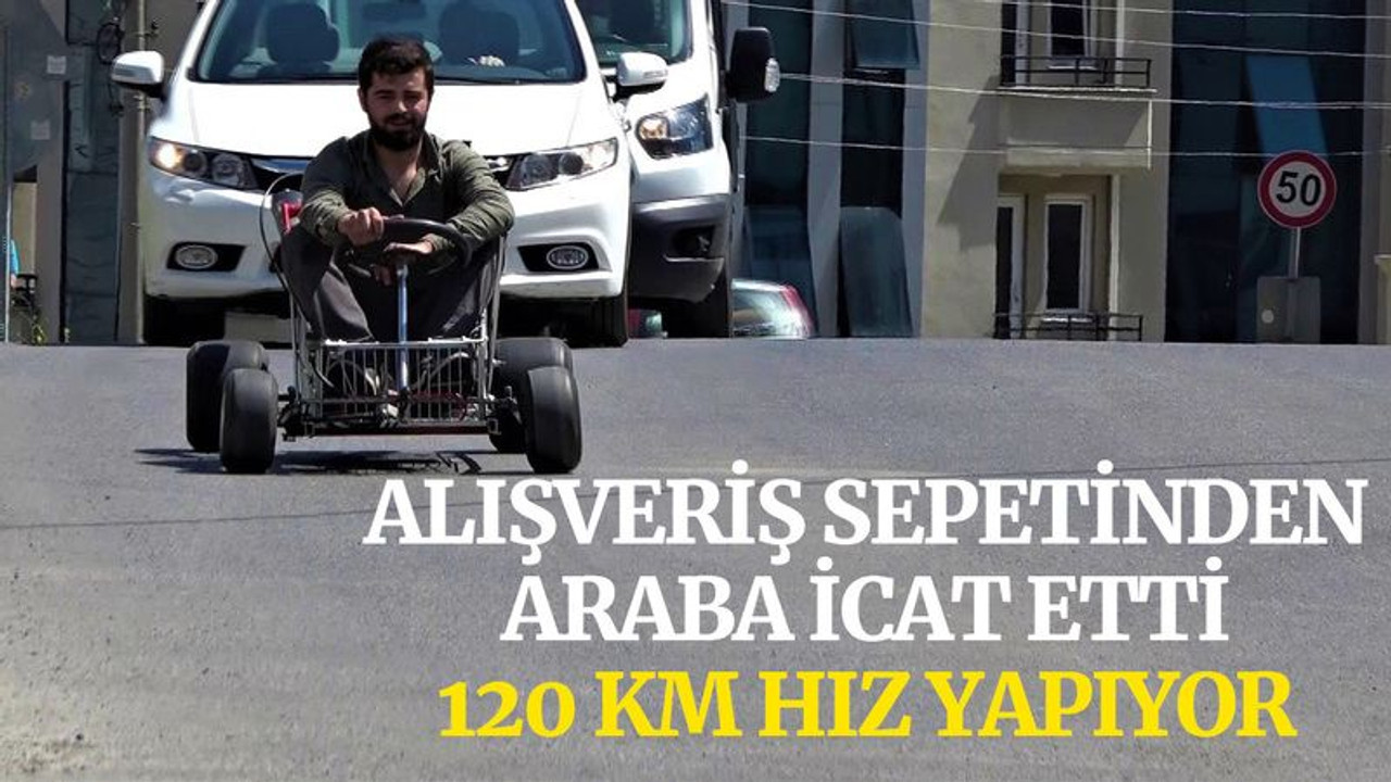 Alışveriş sepetinden araba icat etti, 120 kilometre hız yapabiliyor