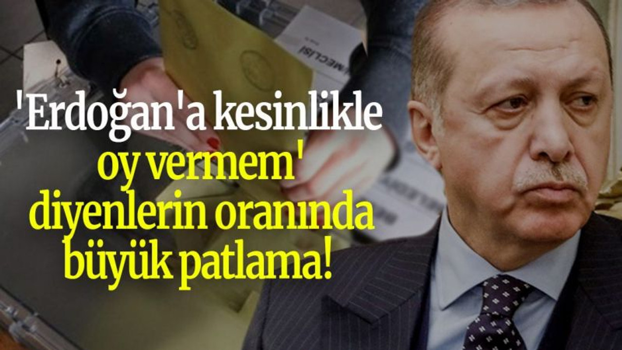 'Erdoğan'a kesinlikle oy vermem' diyenlerin oranında büyük patlama!