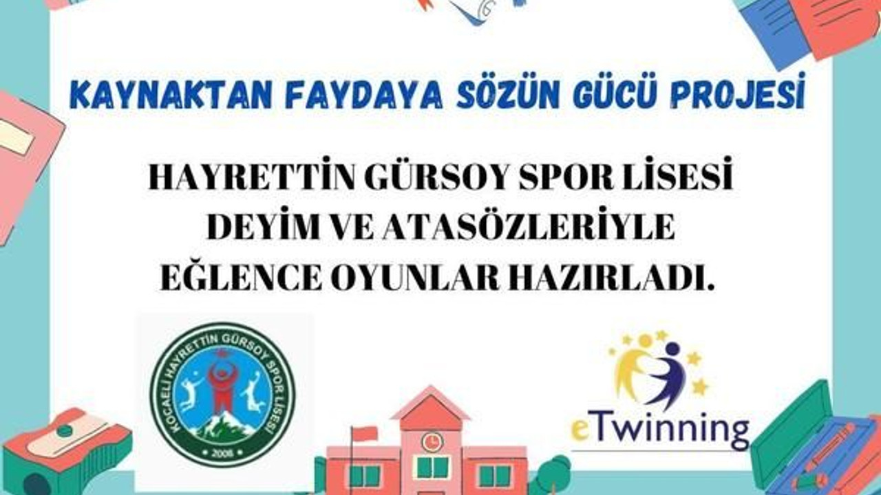 Hayrettin Gürsoy Spor Lisesi’nin E-Twinning Projesi “Kaynaktan Faydaya Sözün Gücü”