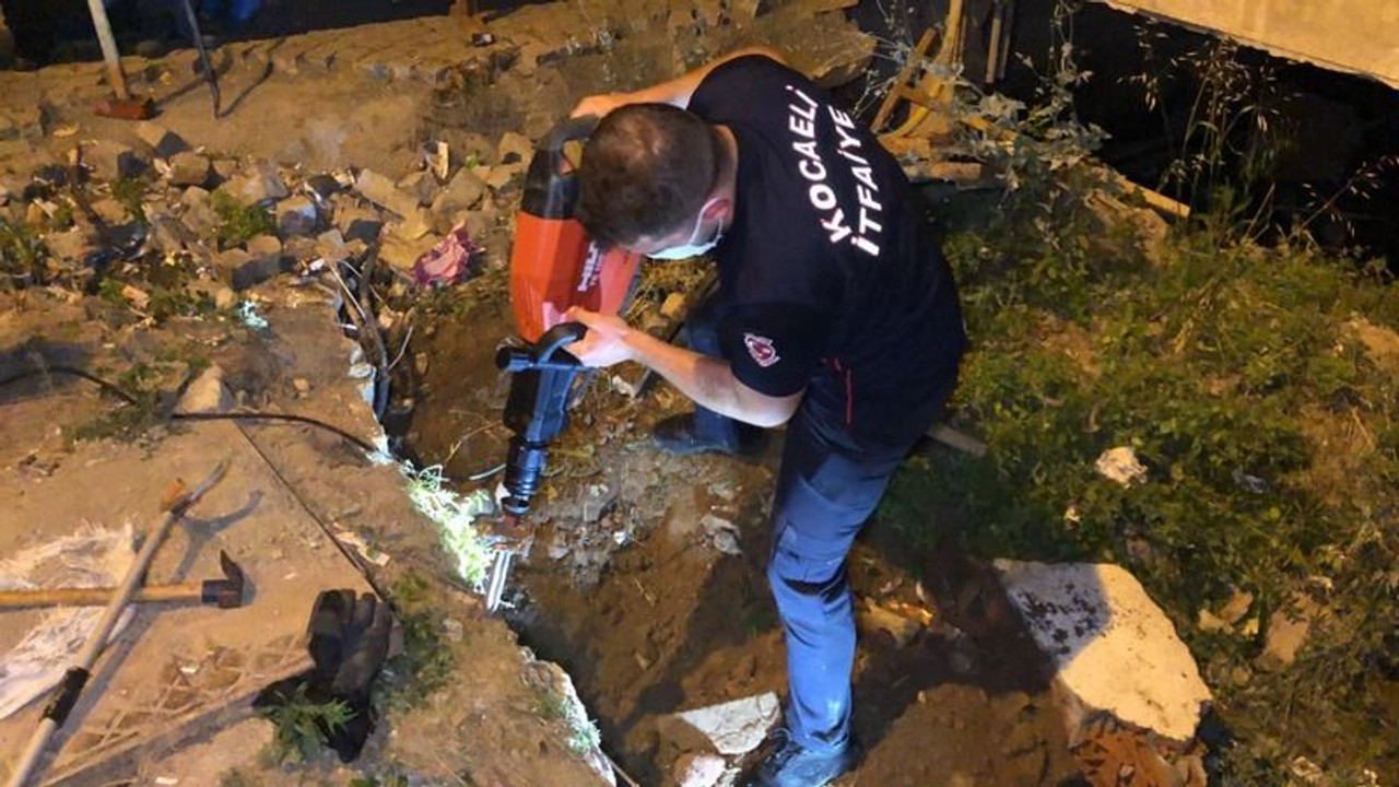 Yavru köpek toprak altında kaldı