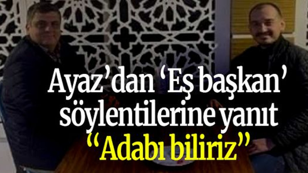 Ayaz’dan ‘Eş başkan’ söylentilerine yanıt “Adabı biliriz”