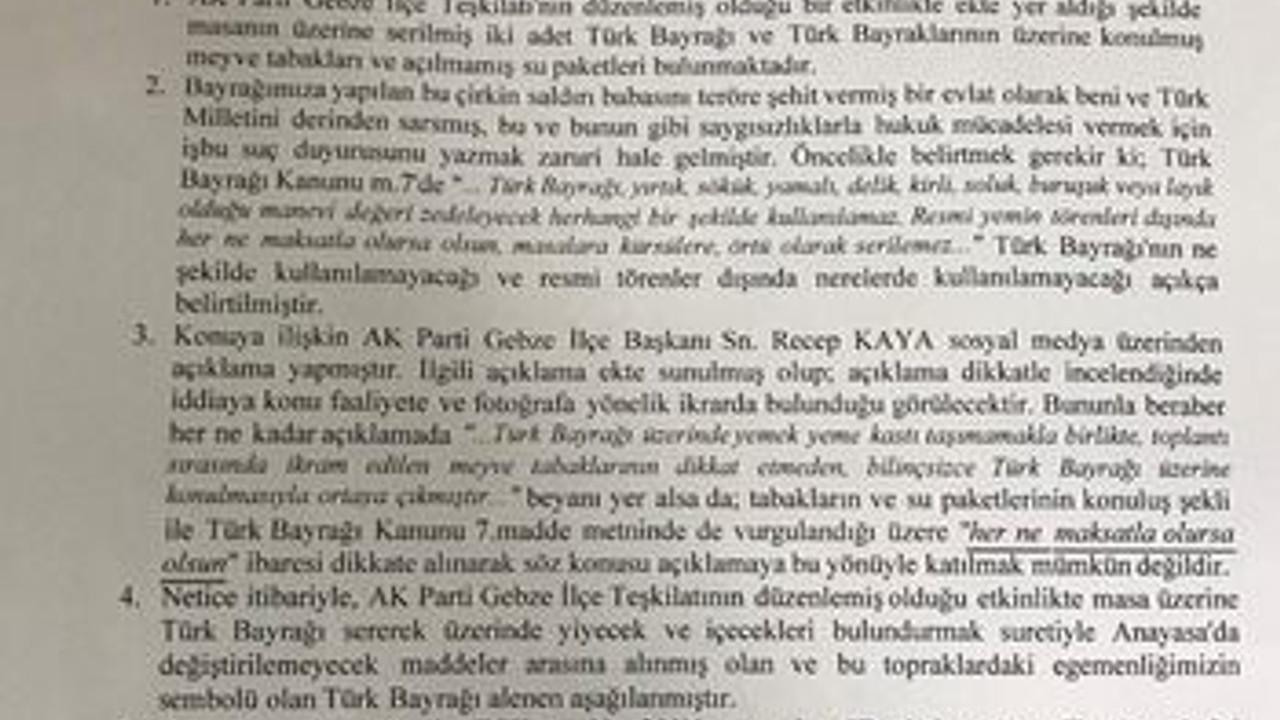 Şehit çocuğundan AKP’ye suç duyurusu “O bayrakta babamın kanı var”