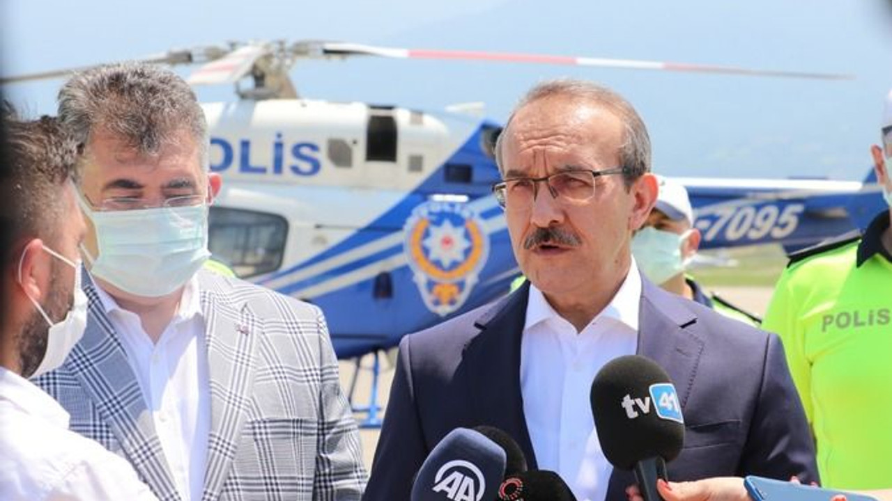 Vali ve emniyet müdürü helikopterle bayram trafiğini denetledi