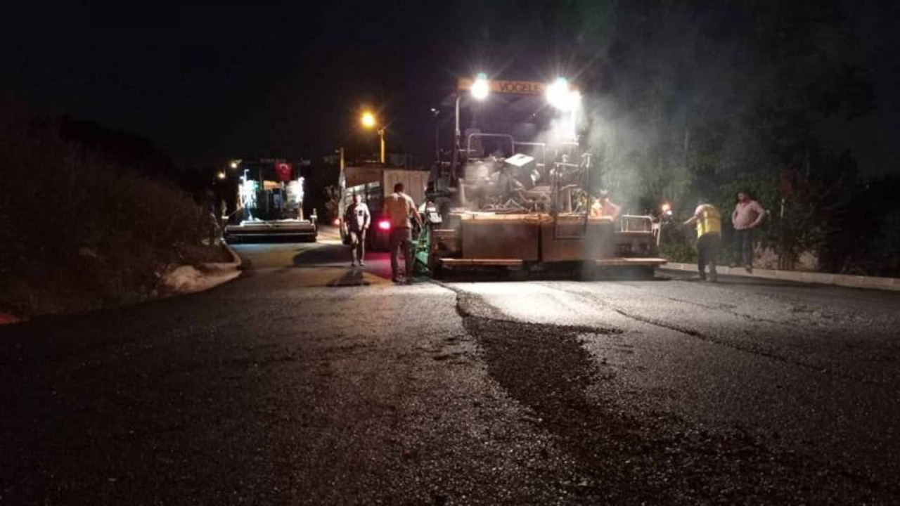 Asfaltlamada gece gündüz durmak yok