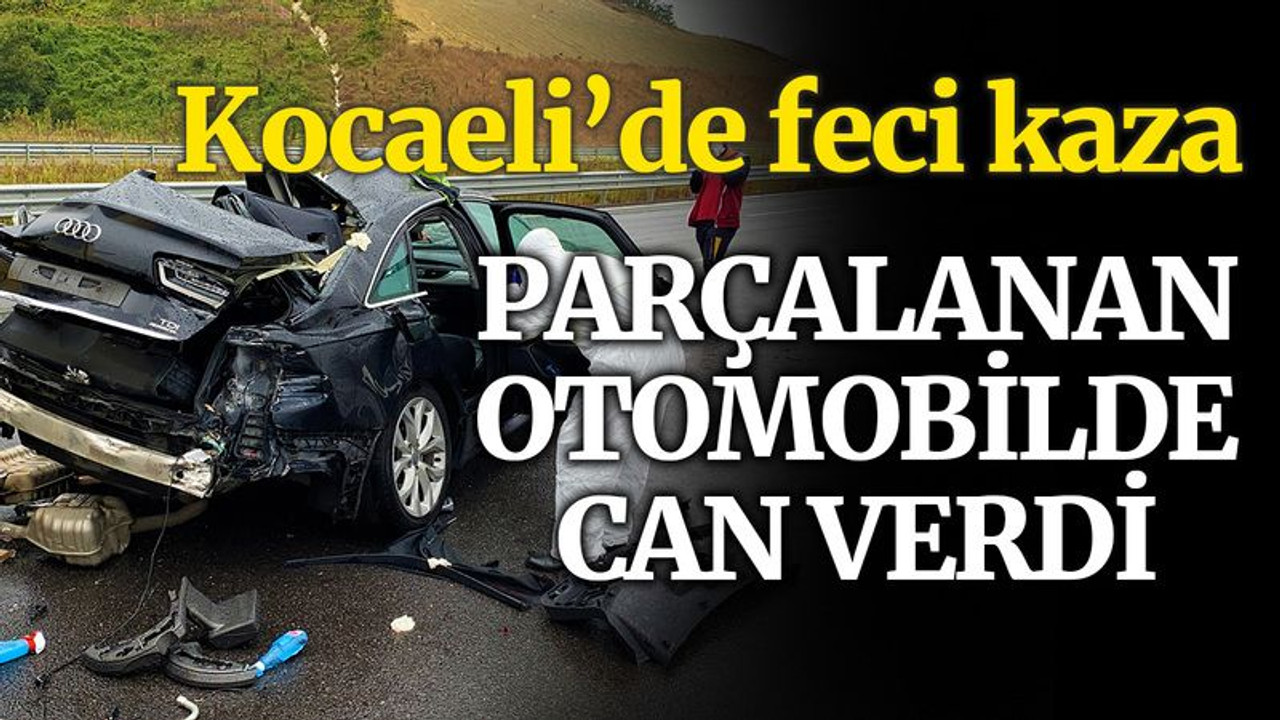 Kocaeli'de parçalanan otomobilde can verdi
