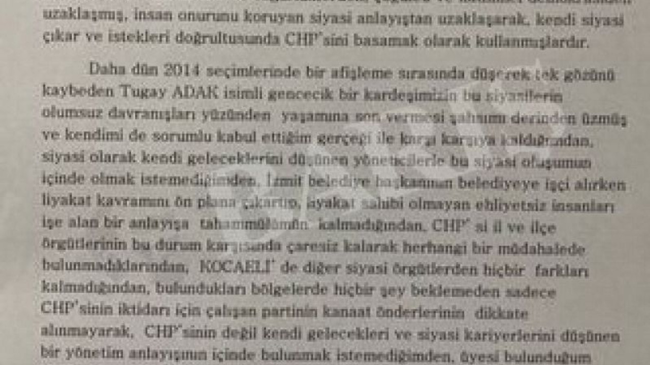 CHP’de “liyakat” istifası!