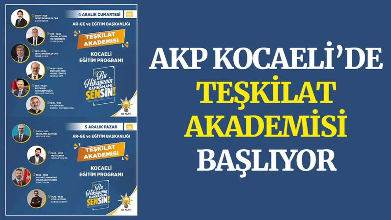 AKP Kocaeli’de Teşkilat Akademisi başlıyor!