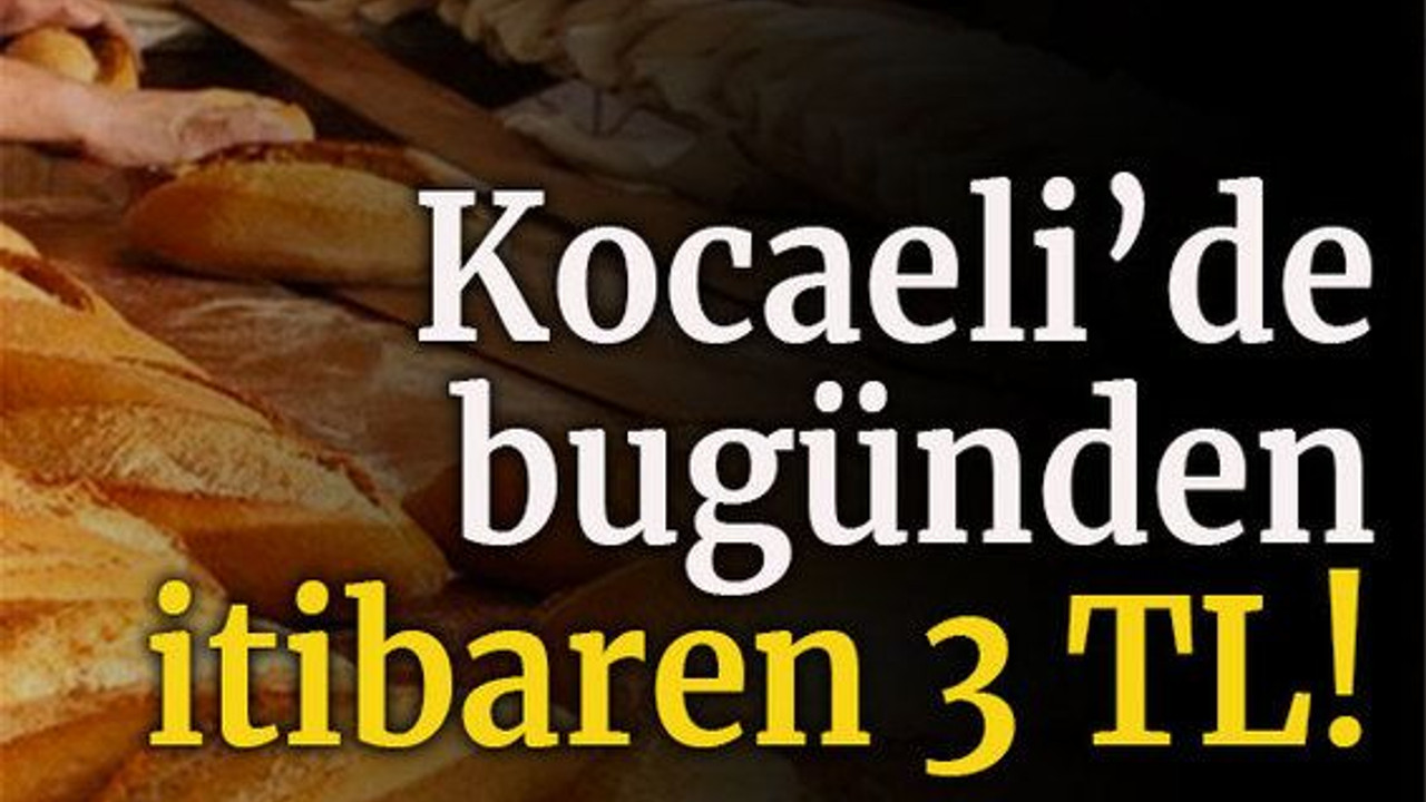 Kocaeli'de bugünden itibaren 3 TL!