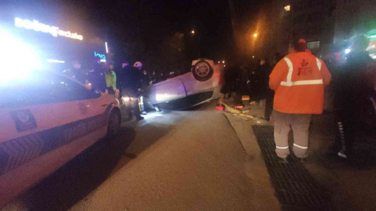 Tellere çarpıp takla attı, alkolmetreyi üflemeyi reddedince...