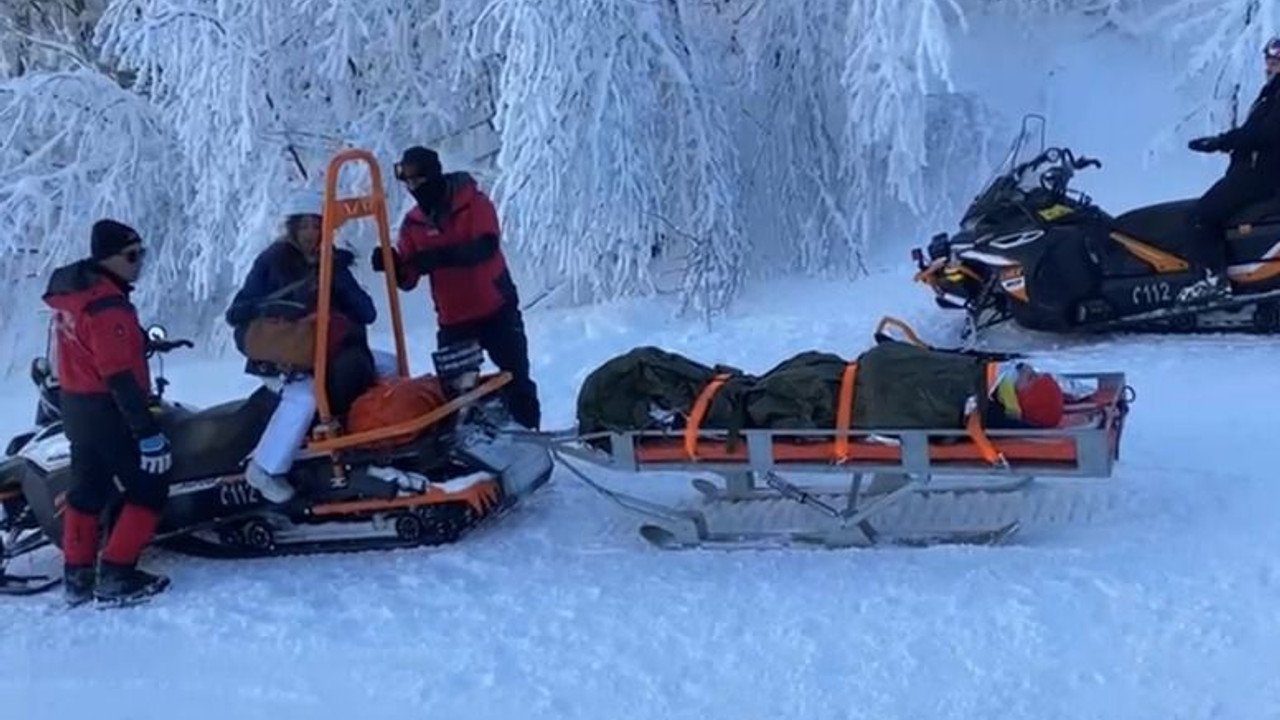 Kartepe'de kayak yaparken düştü!