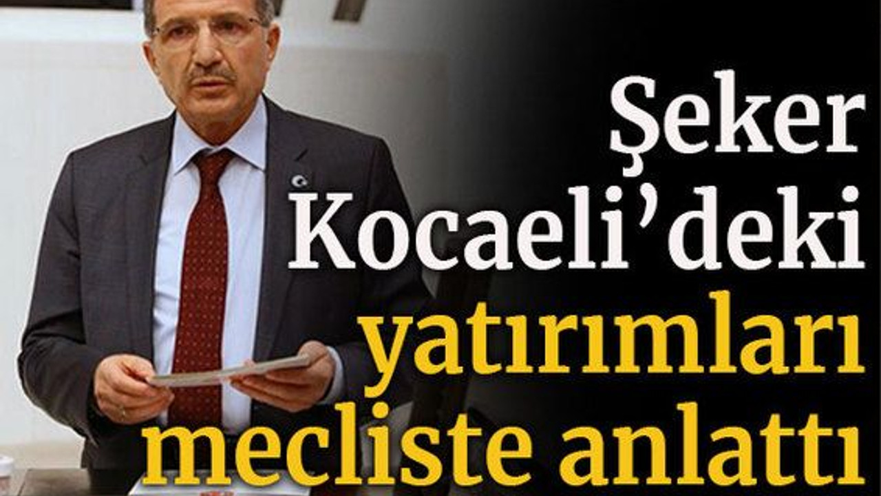 Şeker, Kocaeli’deki yatırımları mecliste anlattı
