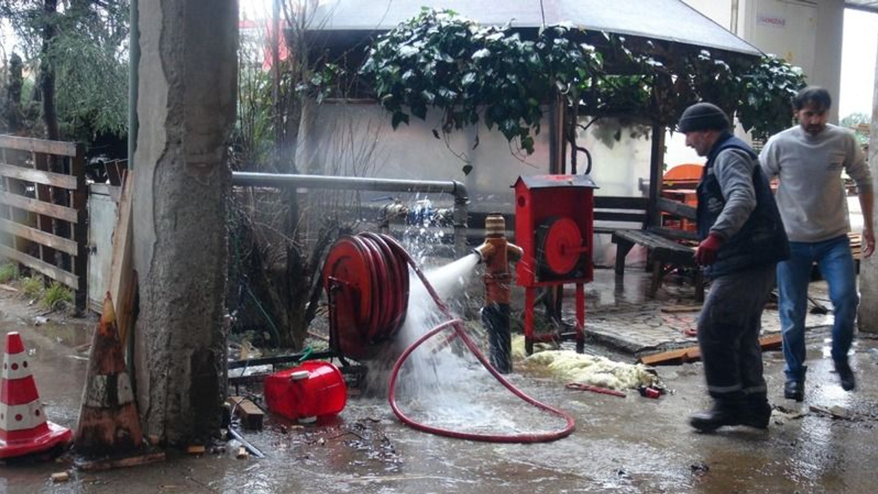 Talaş yüklü siloda yangın
