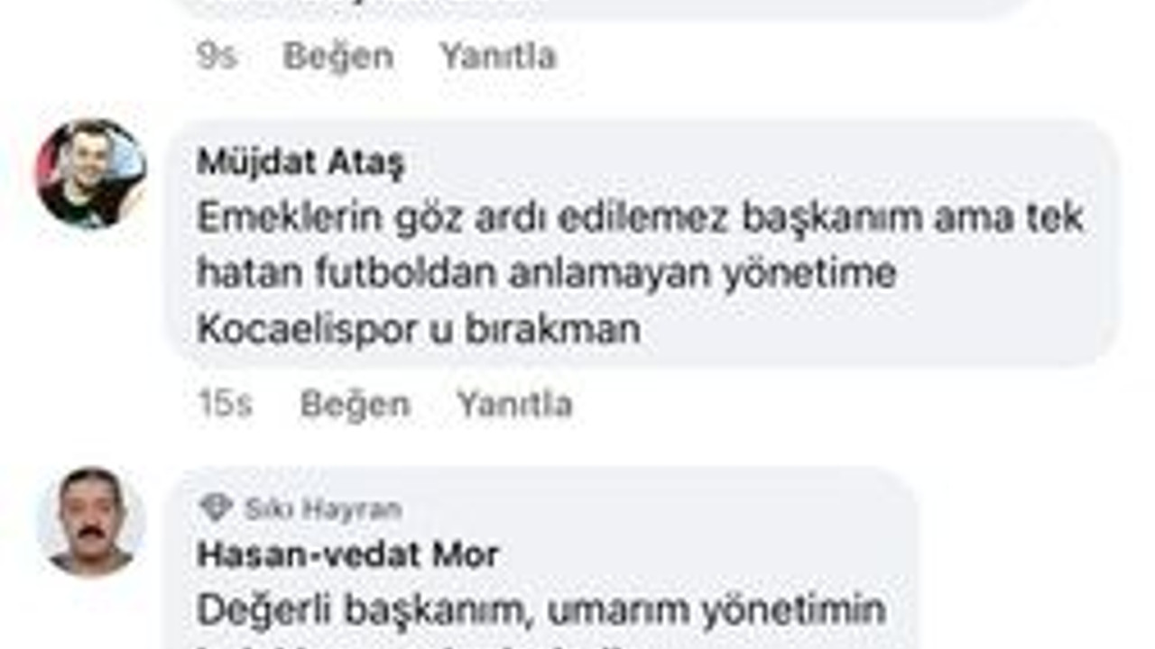 Taraftardan “Kocaelispor Büyükşehir’e bağlansın” önerisi