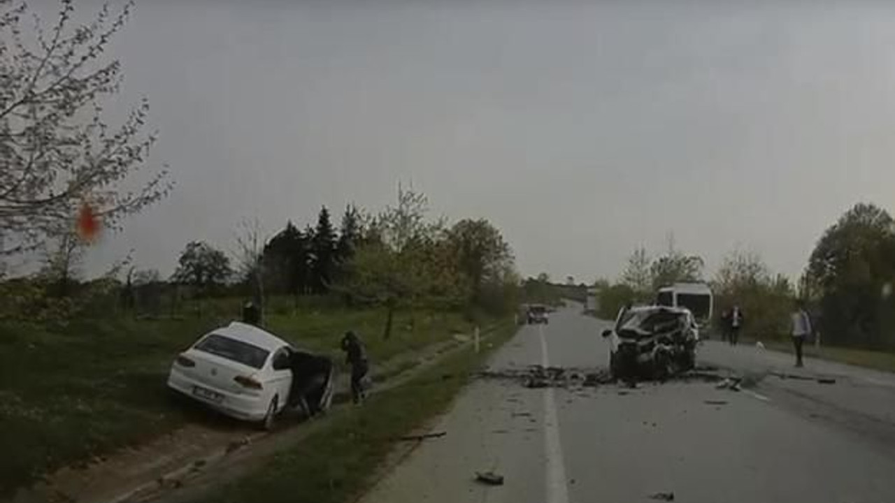 Muhtarın öldüğü feci kaza kamerada