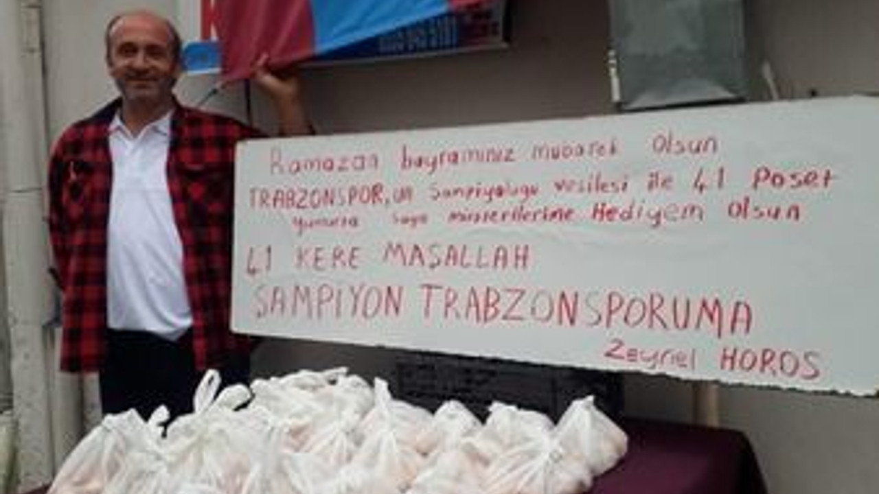 Trabzonspor şampiyon olunca 41 poşet yumurta dağıttı