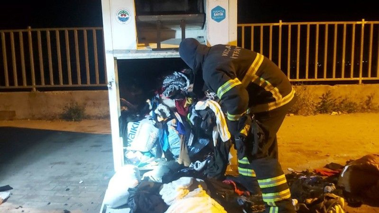İhtiyaç sahibi vatandaşlar için toplanan kıyafetler yandı